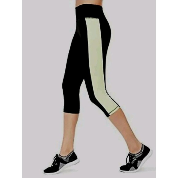 Ideology Womens Mid Rise Cropped Leggings XXL Barbell Lime NWT - Picture 3 of 10